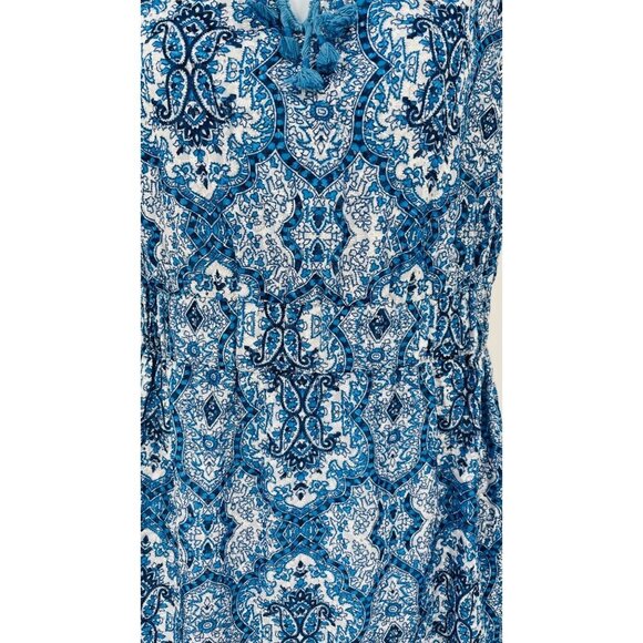 JADE Melody Tam Sleeveless Dress Blue White Paisley Size Small Lined - Picture 6 of 13